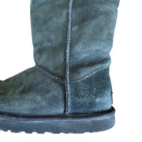 UGG Bailey Button Over The Knee Sheepskin Boots Black Women’s Size 6 Rare Style - Picture 13 of 16